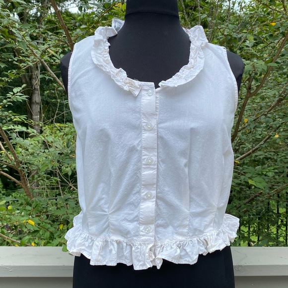 Vintage Tops - Vintage 90s Ruffle Cottagecore Romantic Blouse